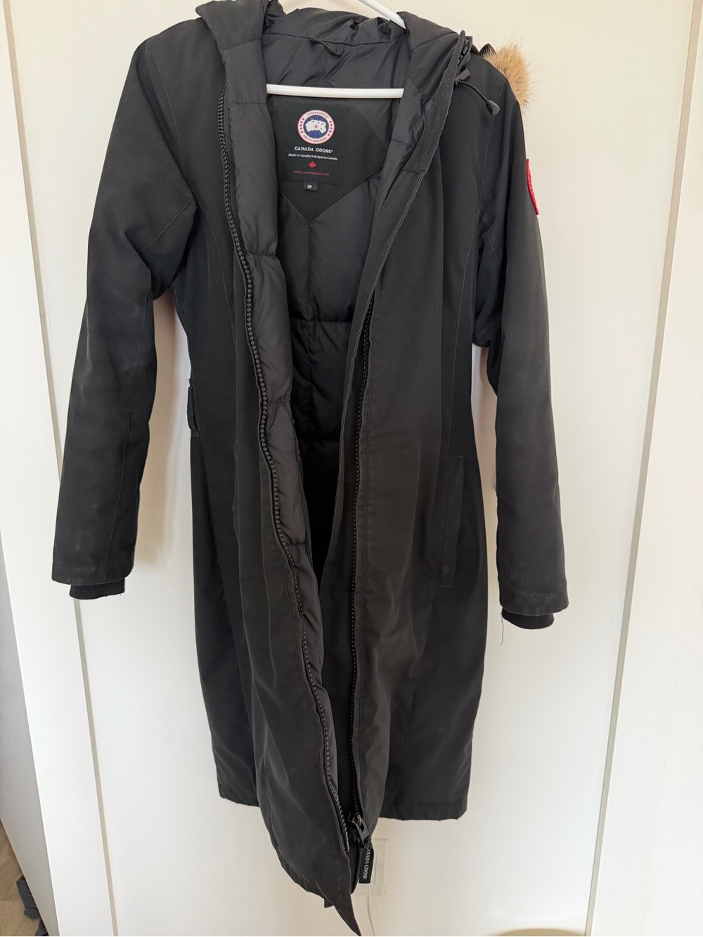 Canada goose black whistler parka small, made in Canada, no belt